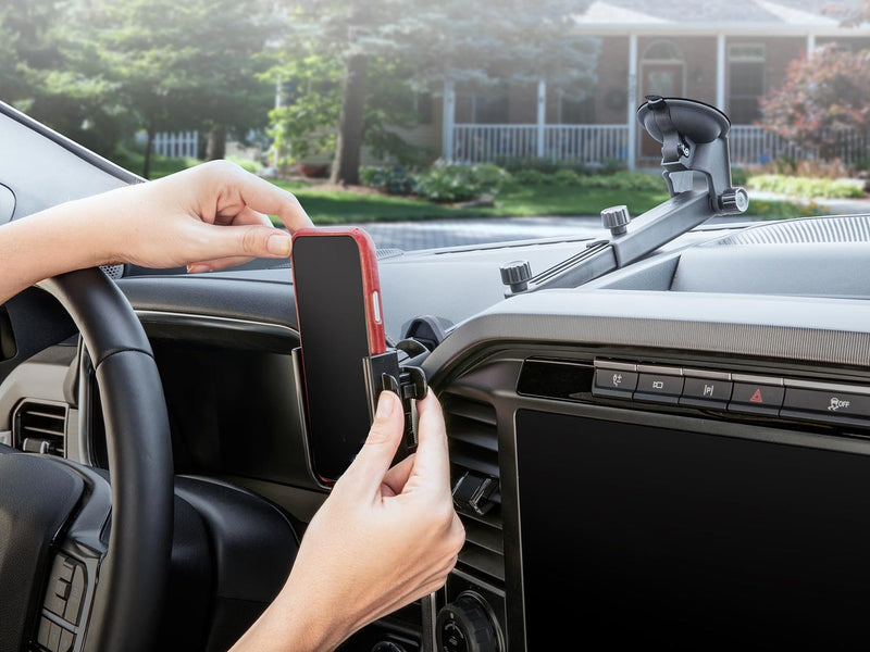 WeatherTech WindshieldFone Universal Windshield-Mounted Car Phone Holder Black Plastic