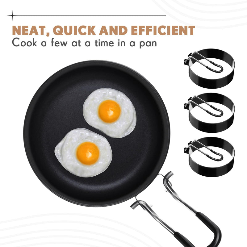 Yaomiao 12 Pcs Egg Rings for Frying Griddle Nonstick Pancake Mold Stainless Steel Egg Mold Portable Round Shaper with Handle for Cooking Griddle Camping Breakfast(3 Inch) 3 Inch