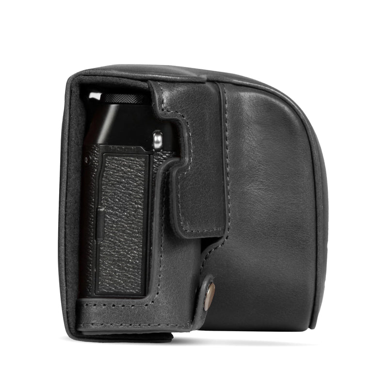 Mega Gear Genuine Leather Camera Case for Fujifilm X100VI - Stylish and Protective - Black