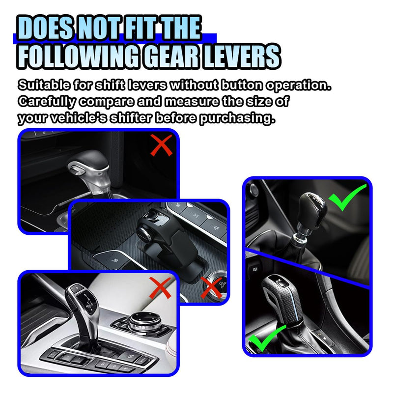 Leather Car Gear Shift Knob Cover, Anti-Slip Breathable Car Shifter Lever Cover, Automatic Shift Knob Handle Protector, Universal Auto Interior Decorative Accessory for Sedan, SUV (Black/Red) Black/Red