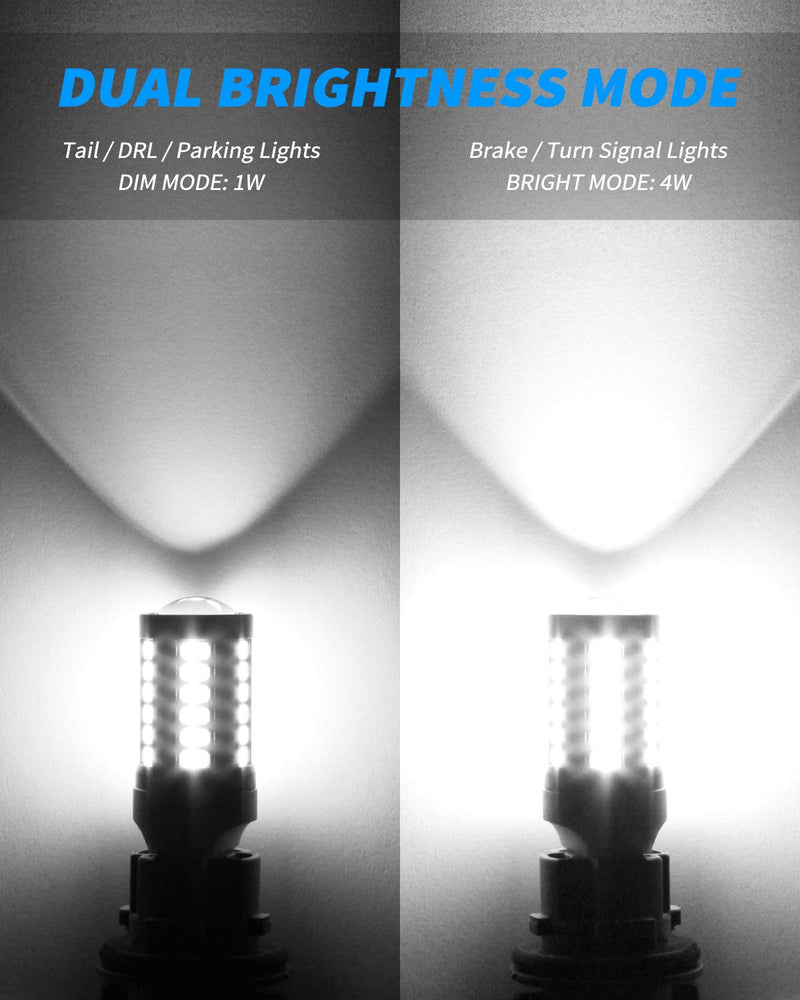 Yorkim 7440 Led Bulb Bright White Lights, T20 Led Bulb, 7443 7441 Led Bulbs, W21W Lights, 7444 Bulbs for reverse/backup/brake light - 5730 33 SMD pack of 2