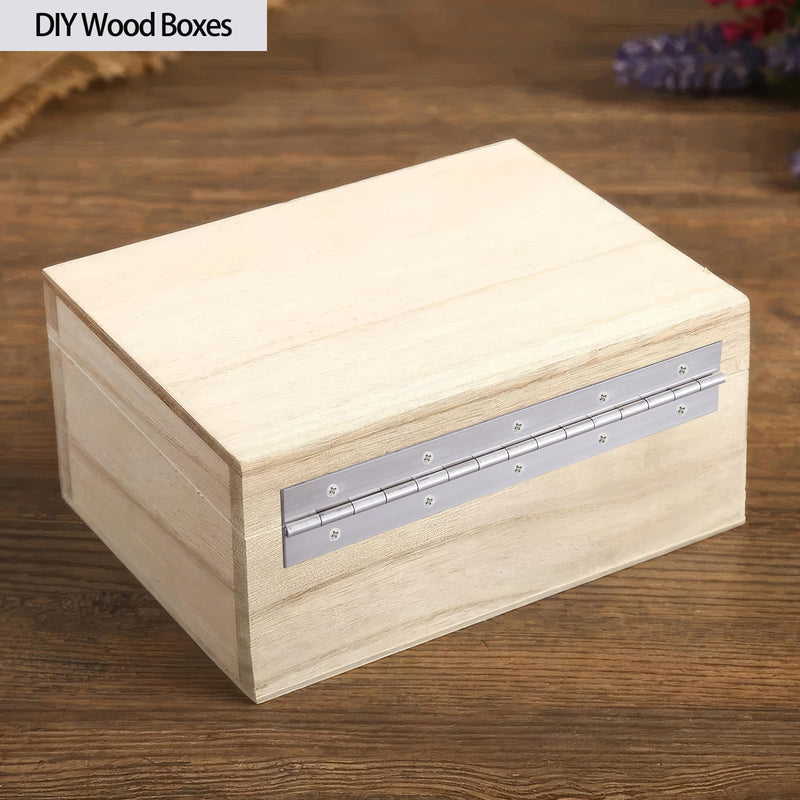 Heavy Duty Piano Hinge 48 Inch x 1.5 Inch Stainless Steel Continuous & Piano Hinges with Holes, 48" Continuous Hinges for Cabinet, Door, DIY Wood Boxes, 0.060" Leaf Thickness, 1.5" Open Width Silver