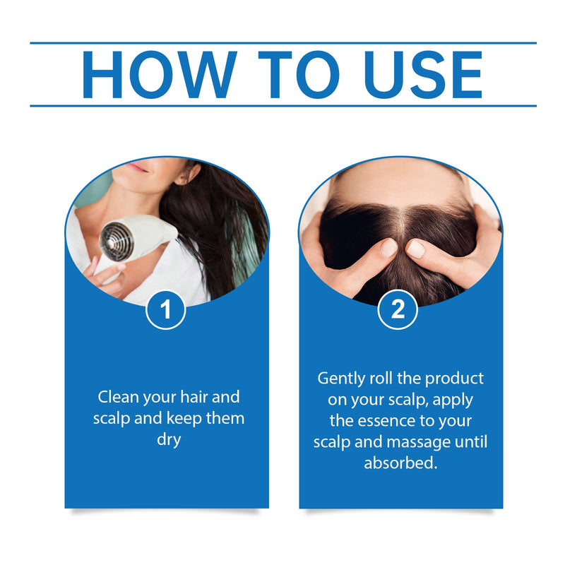 Roll-On Hair Serum 2 Pieces, Hair Essence Roller Ball, Rosemary Hair Roller Serum, Anti Frizz Hair Serum Hair Care for Broken Hair, Blocking Scalp Serum Promotes Oxygen Flow