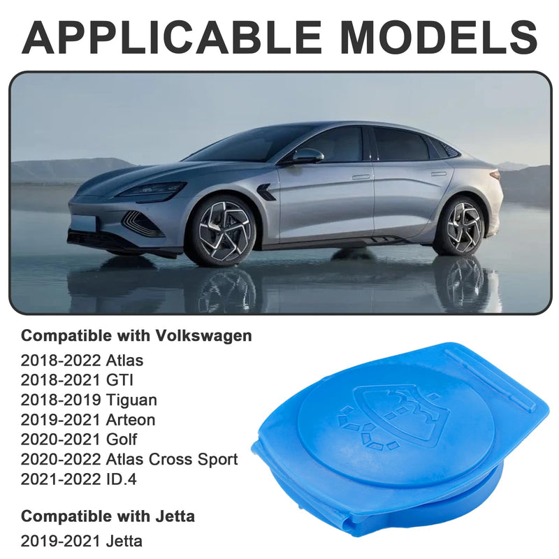Washer Fluid Cap,Windshield Washer Fluid Cap,Reservoir Tank Bottle Cap Cover,Wiper Fluid Cap Compatible With Volkswagen Atlas Tiguan Arteon Jetta Replaces #3Q0955455