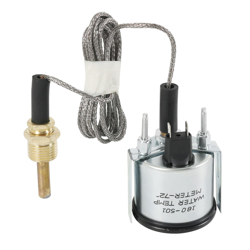 JDMSPEED 2" 52mm Water Temperature Gauge 40-130℃,110-265℉ Water Temp Thermometer Meter Kit DC12V with Sensor NPT 1/2, 1.8m Wire Length