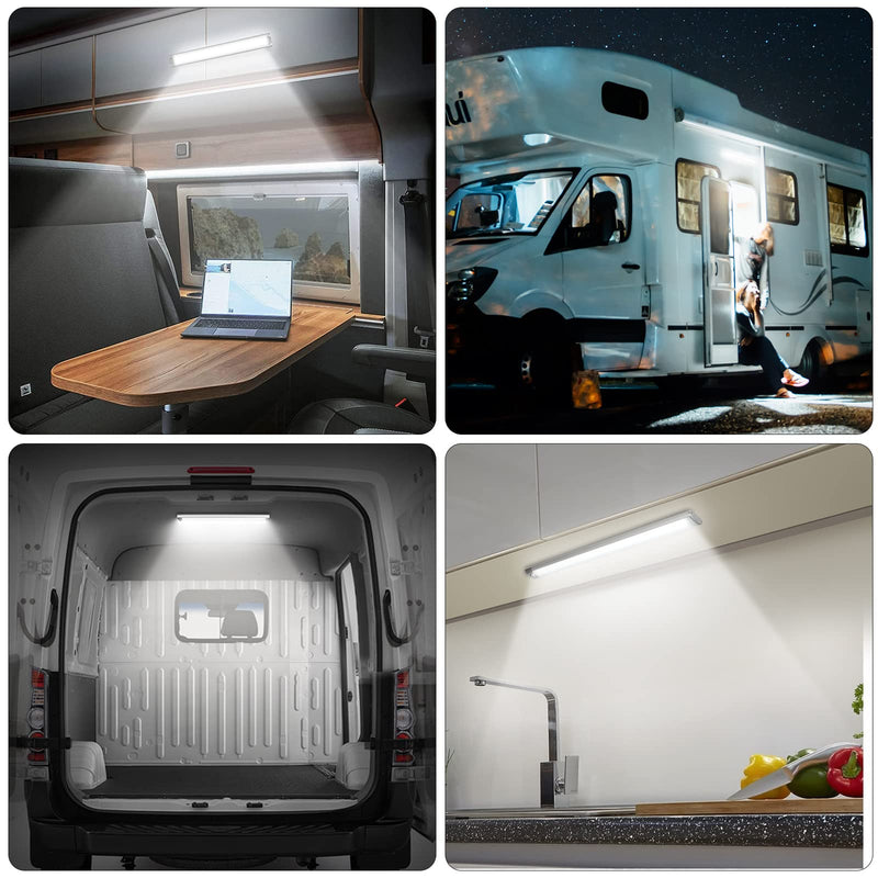 CT CAPETRONIX 12v LED Interior Light Bar, 168LEDs 15.4IN 1700LM 10W, DC 12v Volt led Strip Lights with Switch, for Enclosed Cargo Trailer Car RV Van Truck Lorry Camper Boat Caravan Motorhome (6Pcs) 168LEDs-6PCS