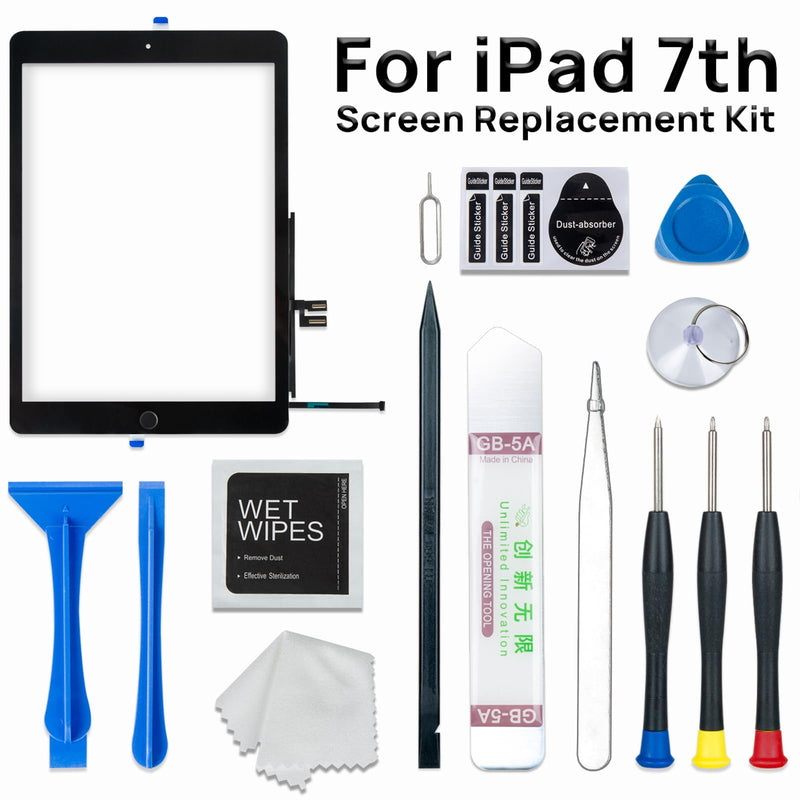 Screen Replacement Digitizer for iPad 7 7th / 8 8th Gen, Touch Glass Compatible with iPad 7th or 8th Generation A2197 A2198 A2200, A2270 A2428 A2429 A2430 2019 2020 10.2 Inch, with Home Button