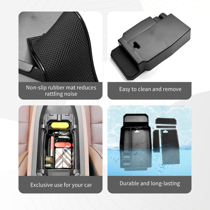 CDEFG 2023 2024 2025 CX-50 Center Console Organizer Tray for 2023 2024 2025 Mazda CX-50 Middle Console Armrest Storage Box 2023 2024 2025 CX50 Accessories(Black) Black