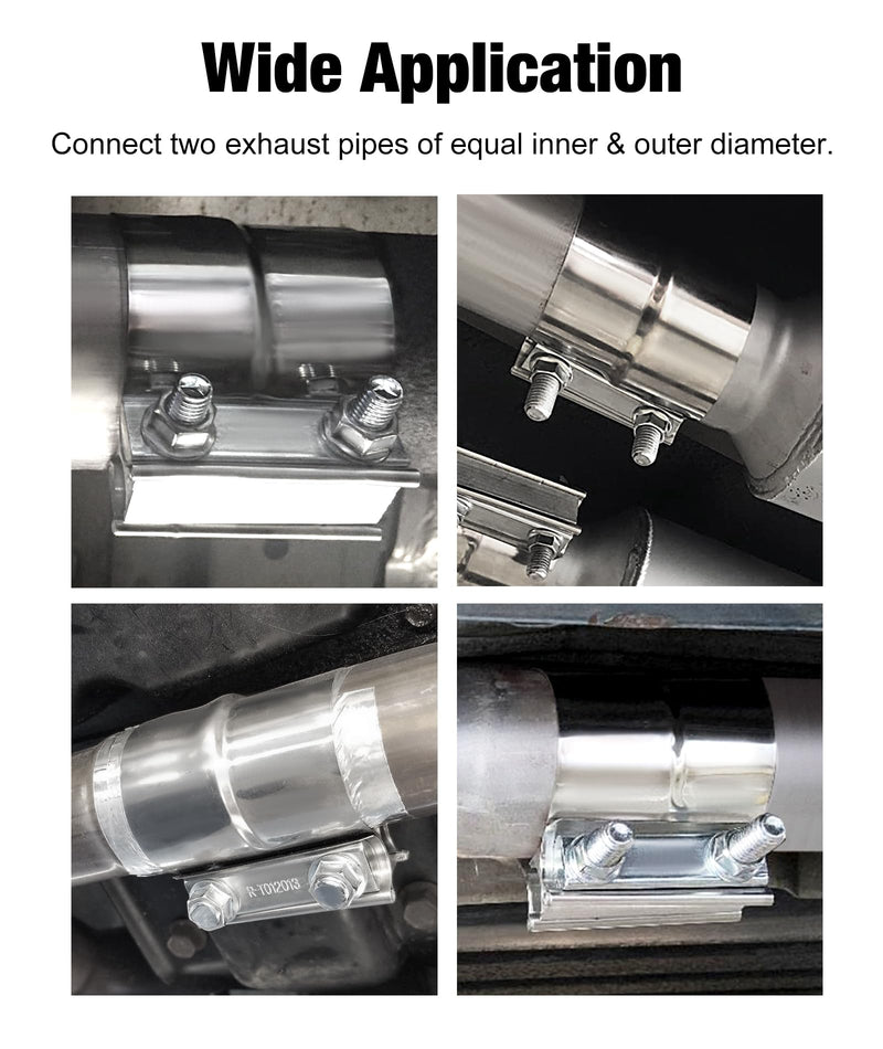 EVIL ENERGY 2.5'' Exhaust Clamp,Lap Joint Band Clamp Stainless Steel for Pipes,Mufflers,Catalytic Converters (1PCS, 2.5 inch)
