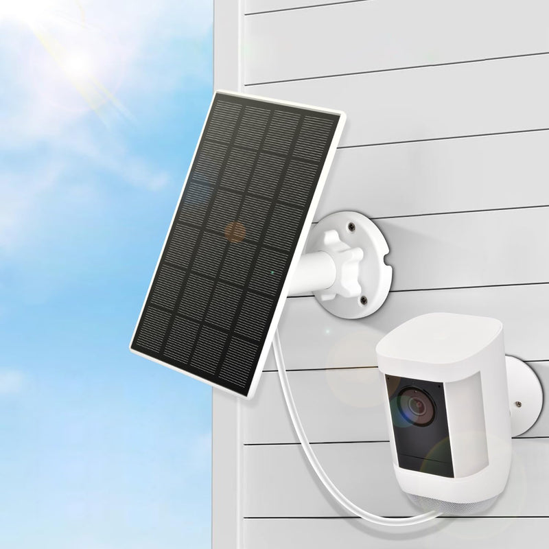 Solar Panel for Ring Camera, Solar Charger for Spotlight Cam Plus/Pro(Battery), 5V 3.5W Solar Panel with10ft. Charging Cable, Hold Charging Camera Battery, Camera NOT Included White 3.5w-1 Pack