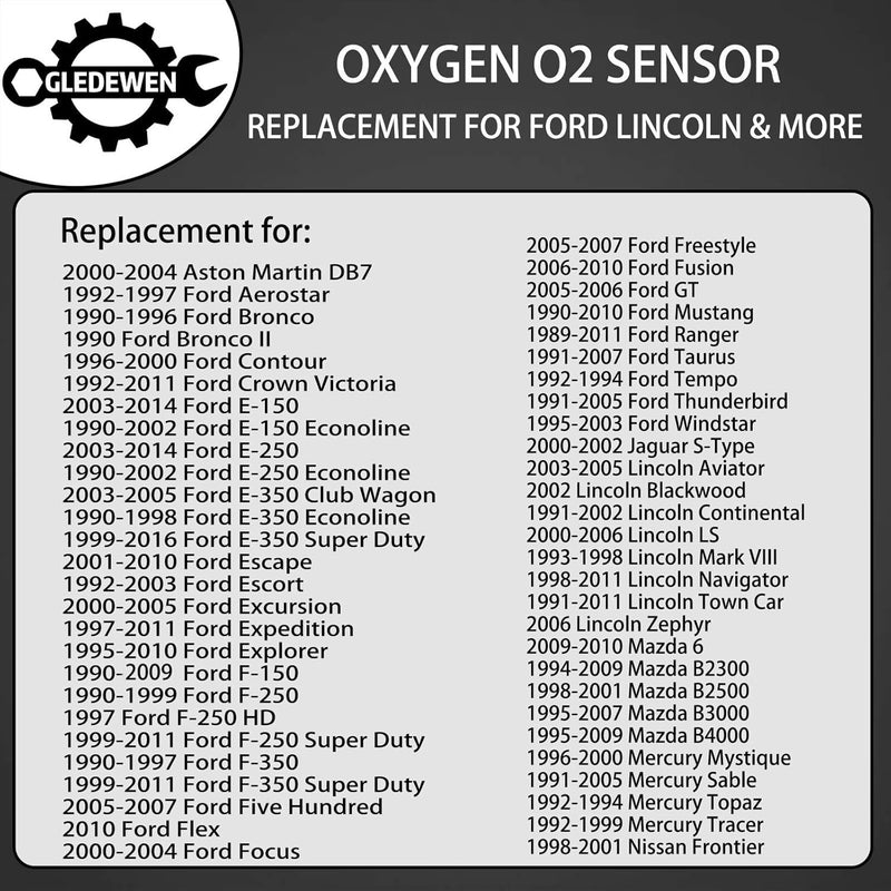 Oxygen Sensor Upstream Downstream O2 Sensor 4Pcs | Compatible with Ford F150 F250 Ranger Expedition Explorer Escape, Mazda Tribute, Lincoln & More | Replace# 15717, 15716, 15664, ZZC318861