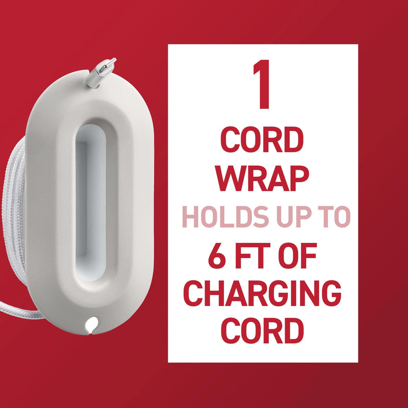 Command Cord Wrap, 2 Units, 4 Medium Strips | Cord Holder And Organizer For Desk, Office, Gaming, And Living Room, No Damage Adhesive Cord Management White