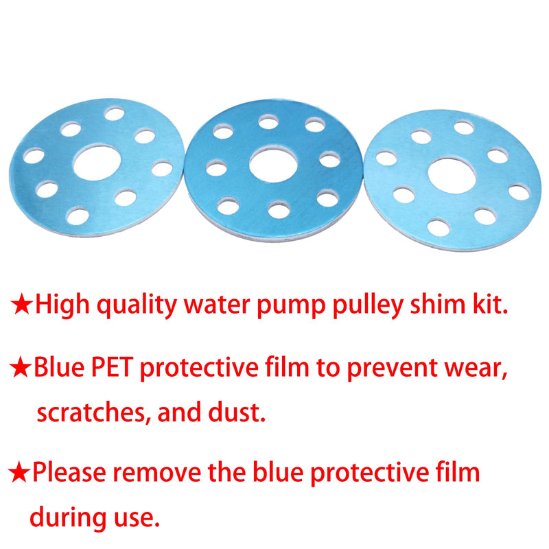 3 Pcs Water Pump Pulley Shim 1/8 Inch 1/16 Inch Water Pump Pulley Shim Fits for Most SBC BBC SBF 302 350 427 454