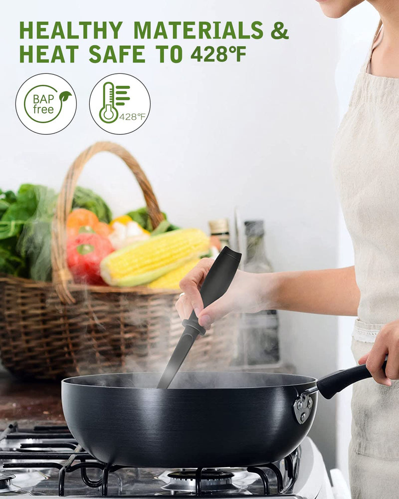 2Pack Meat Chopper, Heat Resistant Meat Masher for Hamburger Meat, Ground Beef Smasher, Nylon Hamburger Chopper Utensil, Meat Ground, Non Stick Mix Chopper Mix and Chop, Meat Masher Tool Gift Black