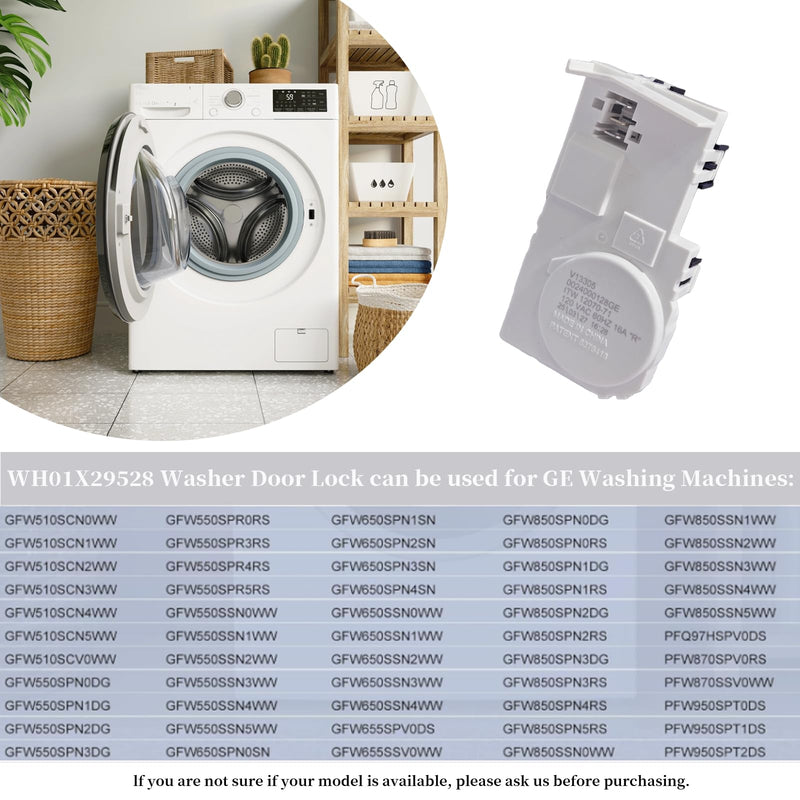 UPGRADE WH01X29528 Washer Latch Door Lock Assembly, Compatible with GE Washer Parts, Replaces AP6985313, PS12749276, EAP12749276, 4958749, PD00060769 Rectangle 1