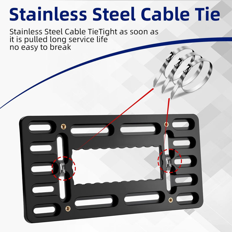 OKLPF No-Drill Front License Plate Mounting Kit - Universal License Plate Bracket Holder for Cars, Trucks & SUVs with Stainless Steel Hardware & Anti-Theft Screws Universal Black license plate bracket