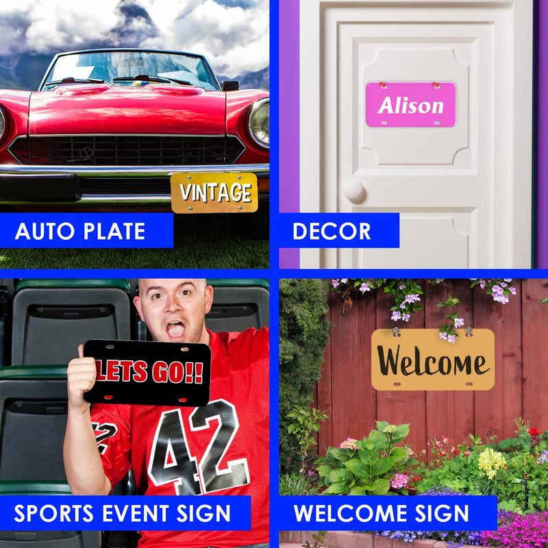 12"x6" Blank License Plates for Custom Vinyl Designs and Business Use - Create Personalized Vanity Plates - DYI & DTF Projects (20 Pack) 20 Pack