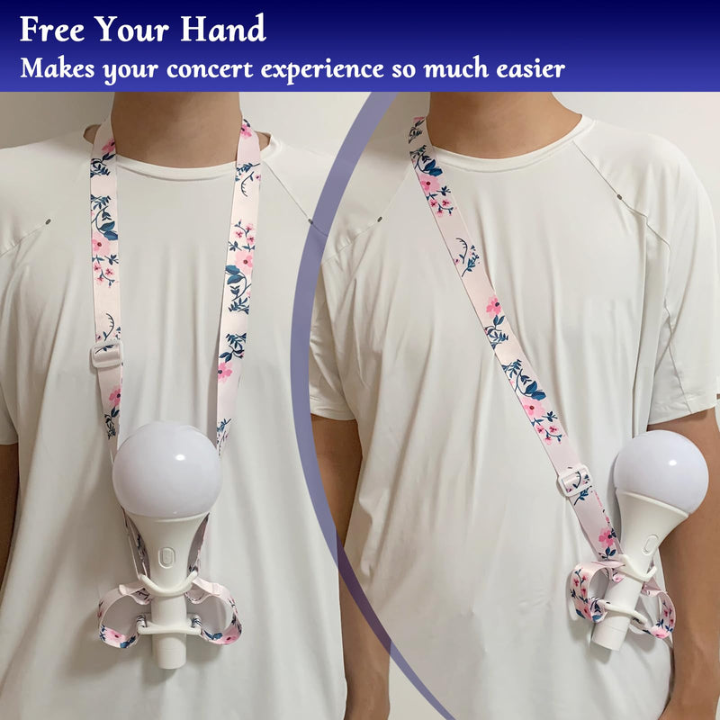2 Pack Kpop Lightstick Adjustable Shoulder Strap Lanyard Starry Sky + Flower