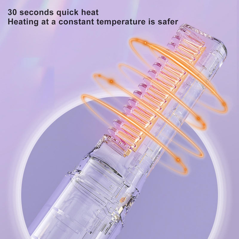  [AUSTRALIA] - Cordless Hair Straightener Brush, Portable Straightening Brush with 3 Adjustable Temperature, Mini Straightening Brush for Travel, Hot Comb Hair Straightener for Women (Violet) Violet