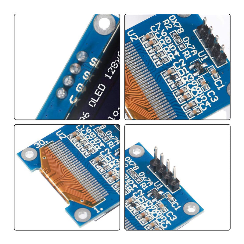 UMLIFE 10PCS 0.96" OLED Module 12864 128x64 OLED Display SSD1306 Driver I2C IIC Serial Self-Luminous Display Board Compatible with Arduino Raspberry PI (10PCS, Blue and Yellow)