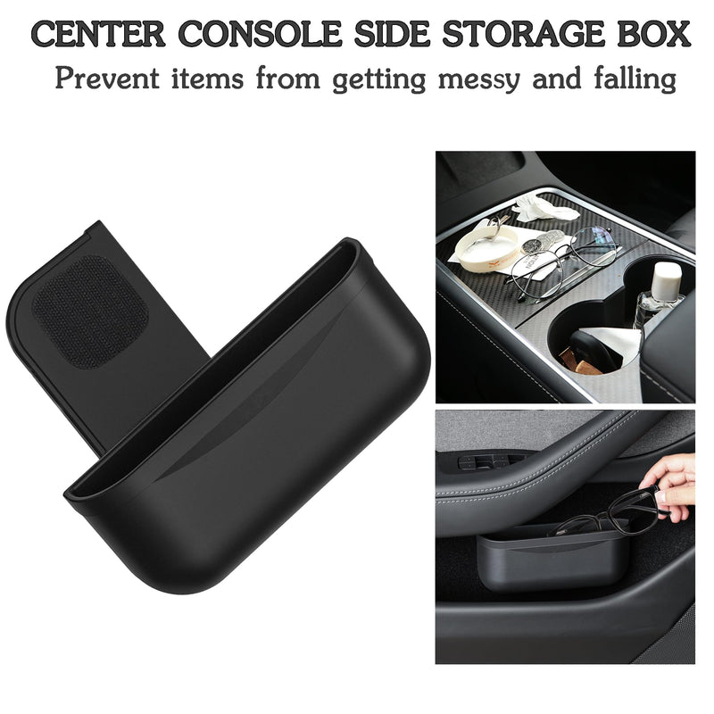 for Tesla Model Y 3 Sunglasses Holder Center Console Organizer Tray Storage Box Key Card Coin Holder Silicone Hook for Flocking Tesla Accessories Center Console Organizers
