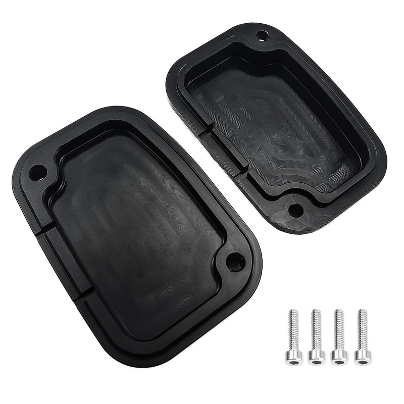 Motorcycle Brake Clutch Master Cylinder Covers Aluminum Left and Right Brake Reservoir Cylinder Cover for Harley Touring Street Electra Glide Road King & Tri Glide Ultra Classic