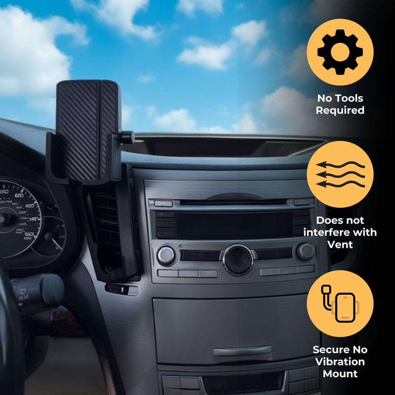 Phone Holder for Subaru Outback 2010-2014 Model Years/Easy to Install/No Tools Required
