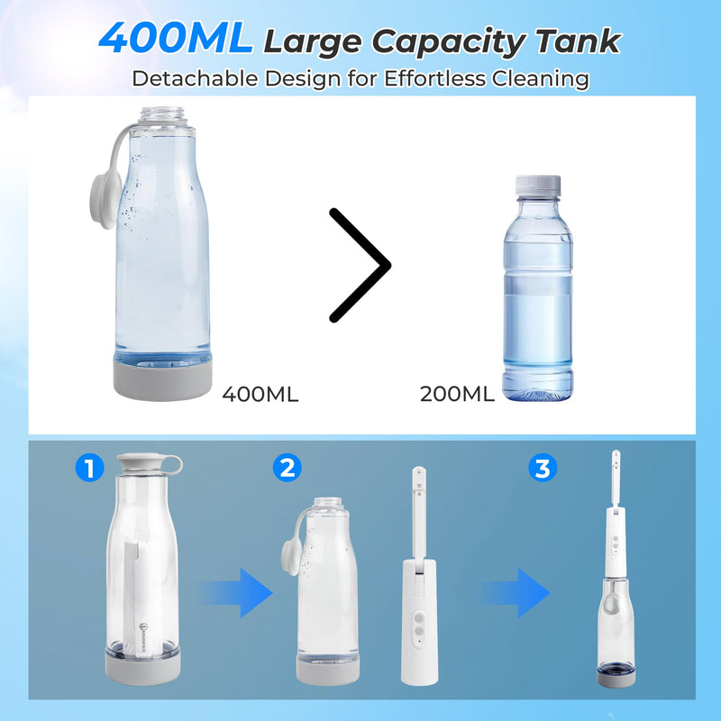 Portable Bidet for Travel, 500mAh Electric Handheld Bidet with 400ml Bottle