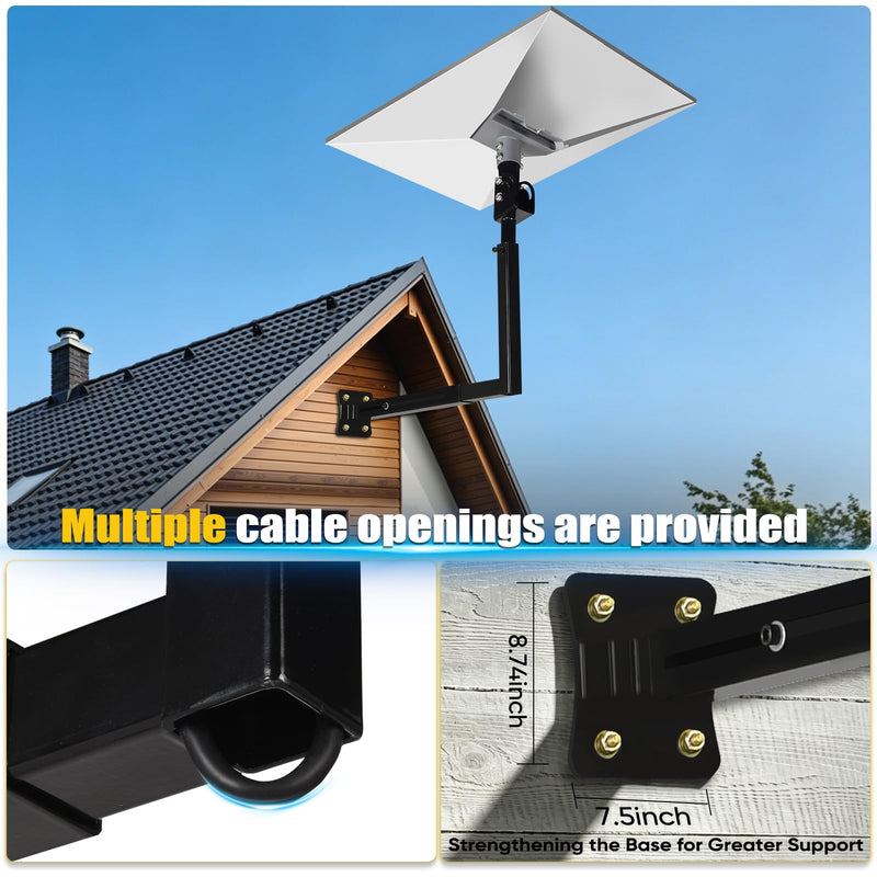 360°Adjustable Telescoping Starlink Pole Mount | Starlink Mount for Starlink Standard 4/4X/Gen 3, Starlink Long Wall Mount Large