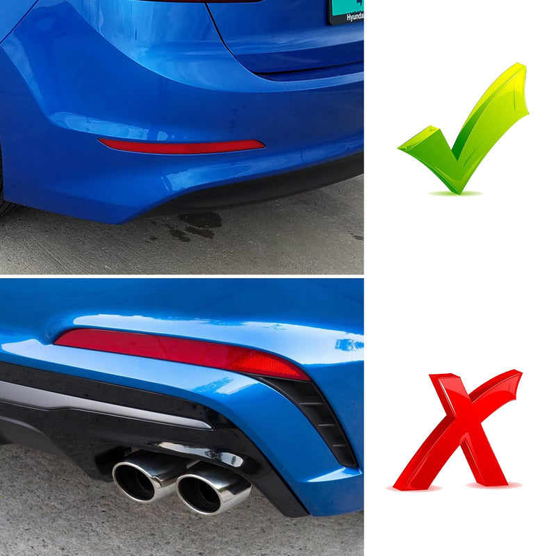 Compatible with Hyundai Elantra Rear Bumper Reflector 2017 2018,Left Driver & Right Passenger Side Rear Bumper Red Marker Trim,6th Gen Elantra Back Reflector Light W/O Bulb Replacement(1Pair) 17-18 Elantra Rear Reflector