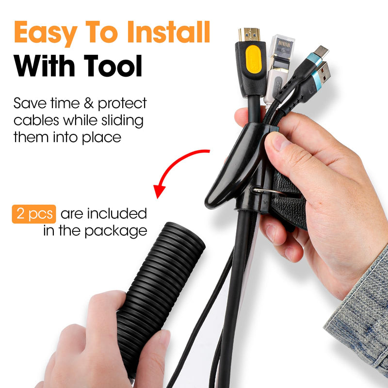 40 FT Wire Loom 1 Inch, Split Wire Loom Tubing Wire Conduit, Wire Protector Tubing – Black 1" x 40ft-Black