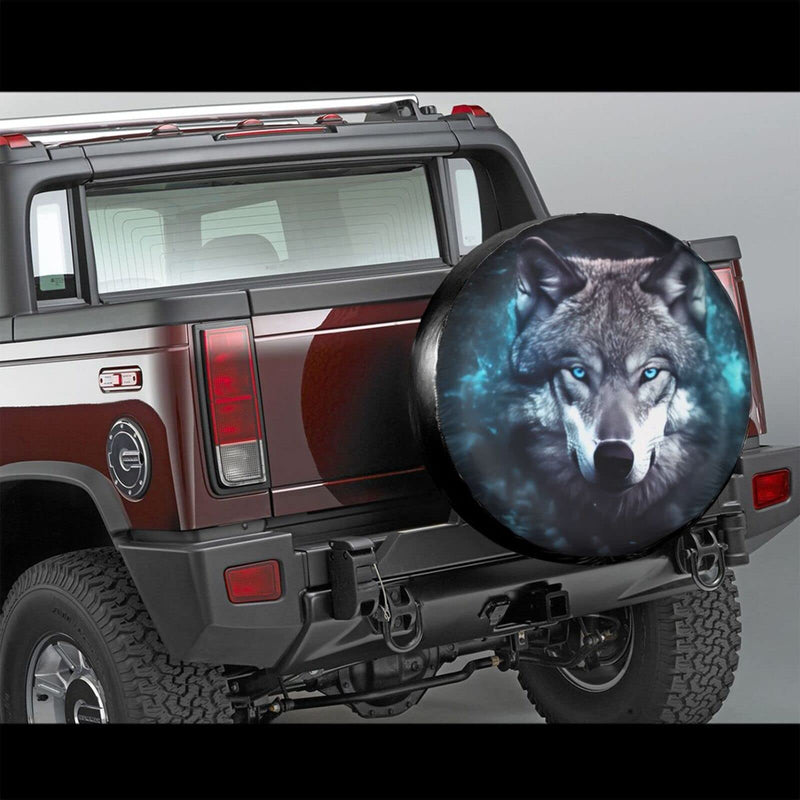 Rv Spare Tire Covers for Rv Trailers Wheel Protectors Tyre Covers Weatherproof and Dustproof Wheel Covers Universal Fit for Trailer Rv SUV Truck Travel Trailers Camper 15" - Wolf 15 inch (Tire Diameter 70-75cm/27.5-29.5in)