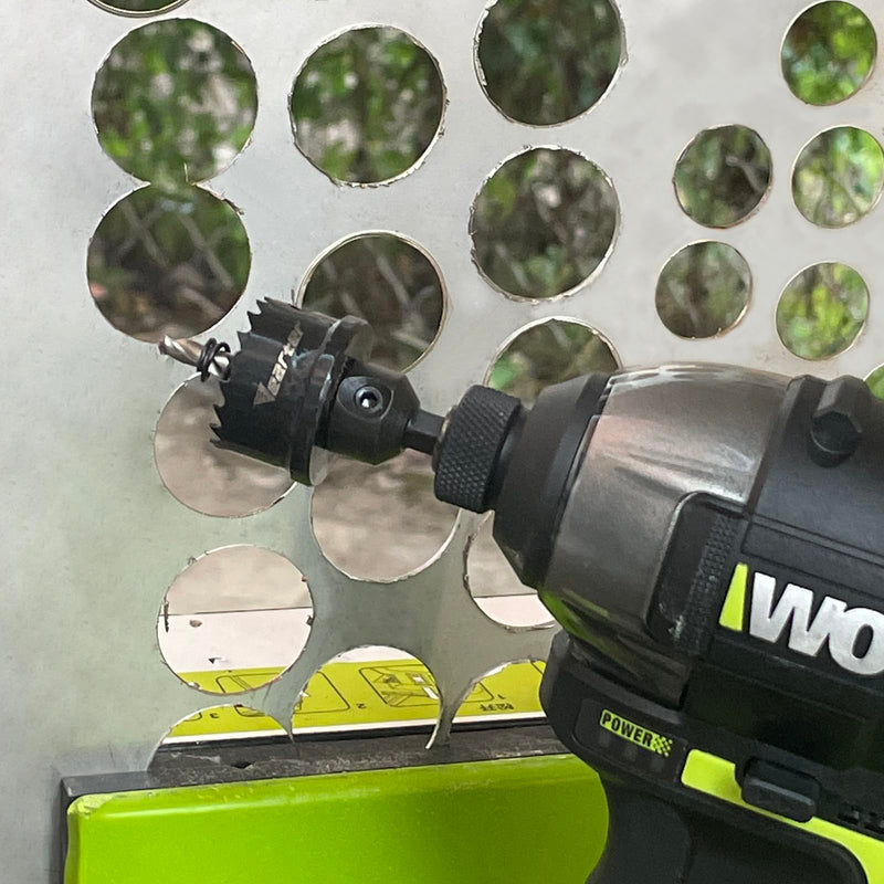 Bi-Metal Hole Saw Kit 3PCS, 7/8'' to1-3/8'' M42 Bimetal Hole Saw Set, Thin Wall Cobalt Drill Hole Cutter with Arbors for Wood, Sheet Metal, Copper, Plaster, PVC, Steel Plate, Drywall, Black 7/8'' - 1-3/8''