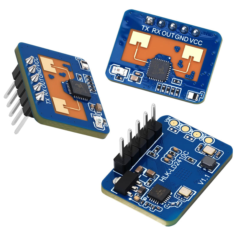 3 Pcs LD2410C mmWave Human Presence Sensor Module HLK-LD2410 mmWave Sensor with UART/GPIO Output 6M Range 60° Angle Millimeter Wave Presence Radar Detection for IoT Smart Home Automation