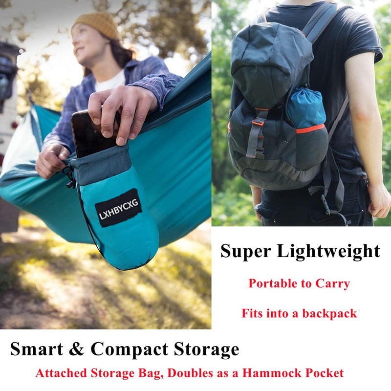 Camping Hammock Double & Single Portable Hammocks Ultralight Nylon Parachute Hammocks with 2 Tree Straps for Backpacking, Travel, Beach, Backyard, Camping, Hiking (Medium, Camouflage) Medium