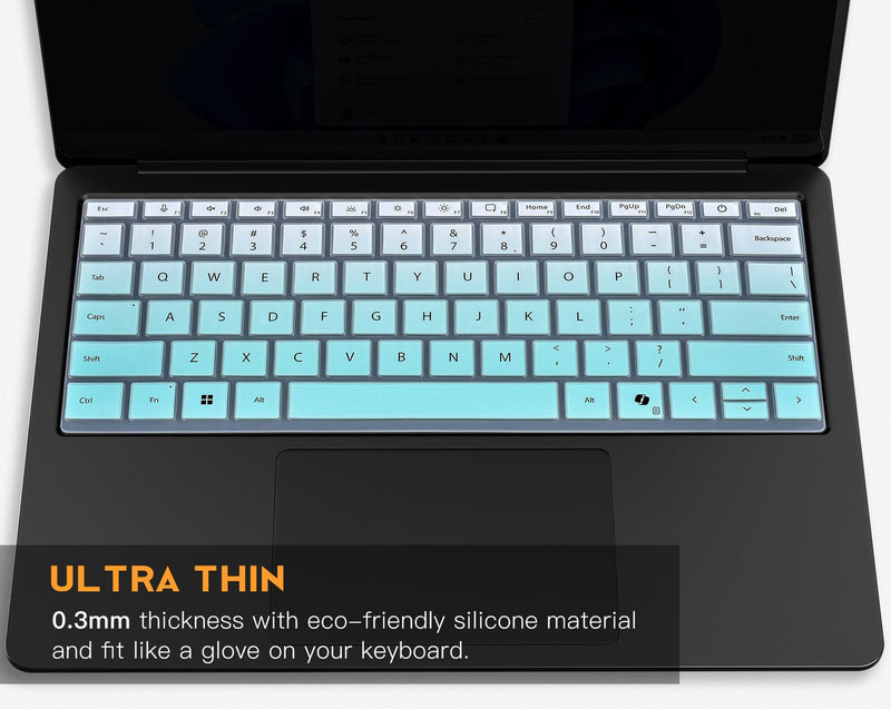 Keyboard Cover for 2026-2024 Microsoft Surface Laptop 8/7(7th Edition) 13.8 & 15 inch, Surface Laptop Accessories Ultra Thin Keyboard Protective Skin -Ombre Mint Ombre Mint