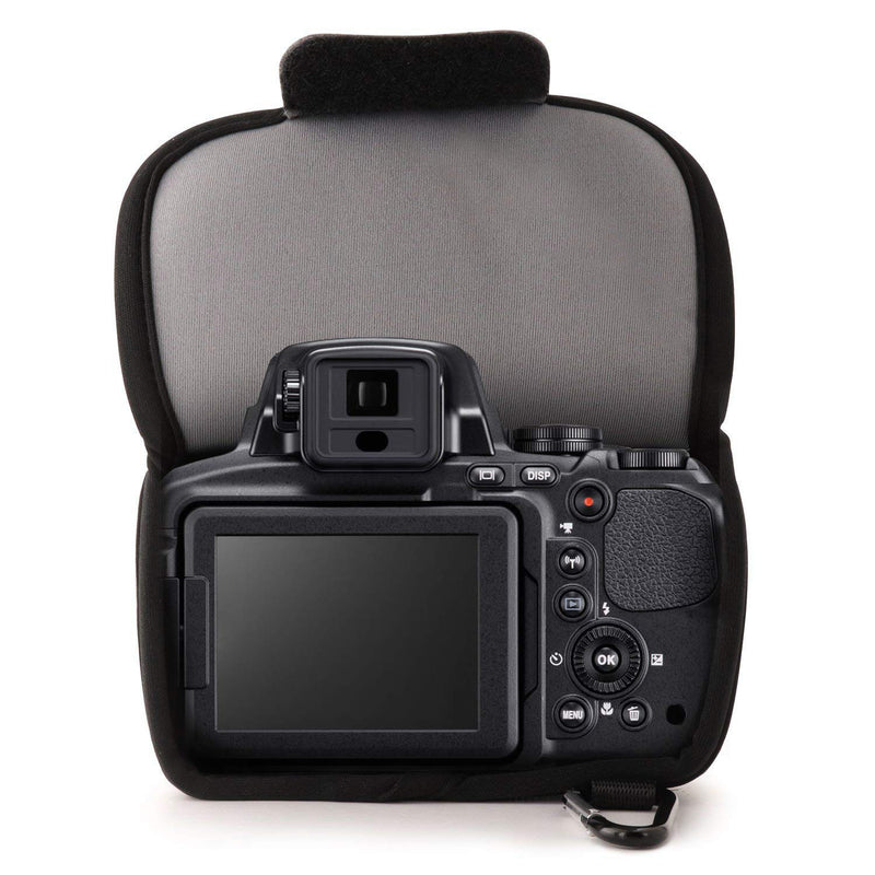 MegaGear Nikon Coolpix P900, P900S Ultra Light Neoprene Camera Case, with Carabiner - Gray - MG1111, Gray One Size