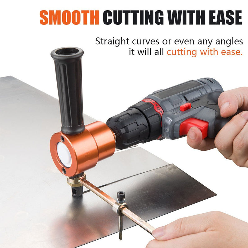 Dicfeos Double Head Sheet Metal Cutter, Versatile Nibbler Drill Attachment for Straight Curve and Circle Cutting, Maximum 14 Gauge Steel, Perfect for Home DIY and Car Repair Gold
