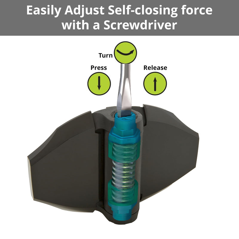D&D Technologies TCA3S3BTS TruClose Regular Duty Self Closing Gate Hinge, for Wood and Vinyl Gates up to 66 Pounds, No Alignment Legs, for Square Gate Frame and Post, Black, 2 Count Adjustable gate gap: 3/8”–7/8” gate frame to post