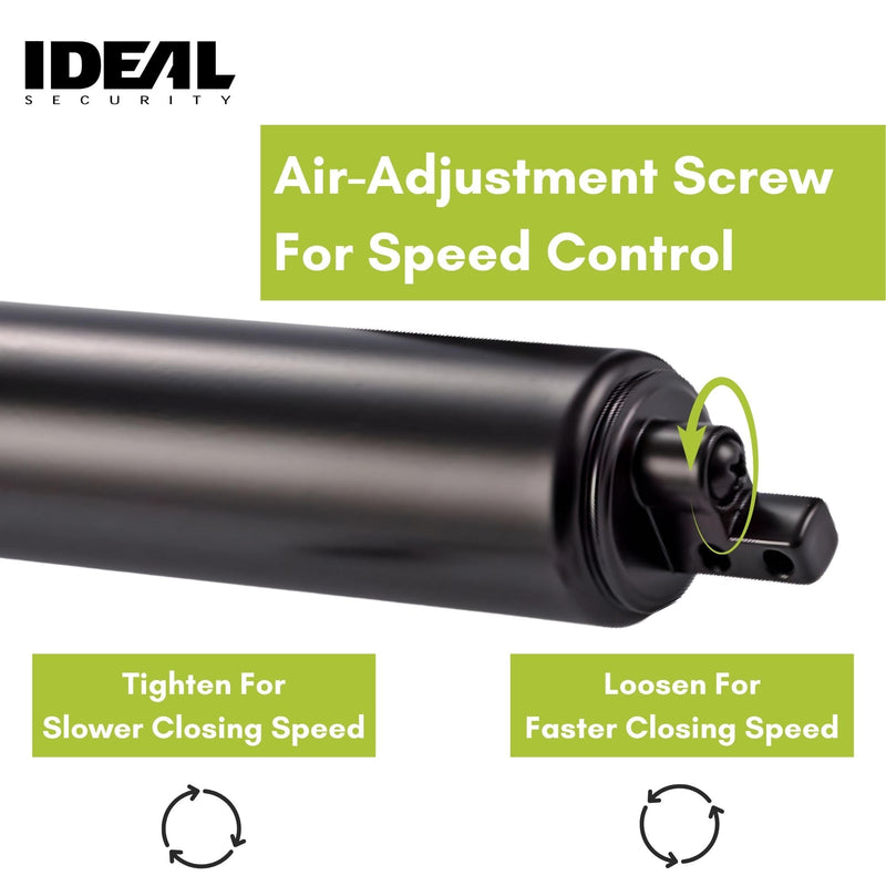 Ideal Security Pneumatic Lock for Screen Door, Black (1.25-2 Inches) 1.5 inch Diameter - Closer only