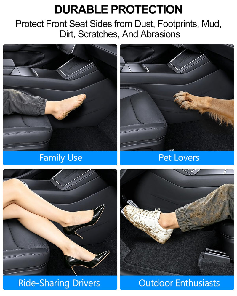 Front Seat Side Anti-Kick Mat for Tesla Model Y Juniper 2025 2026, Center Console Side Anti-Dirty Mats for Tesla, Waterproof & Dust Resistant Protector Cover Model Y Interior Accessories