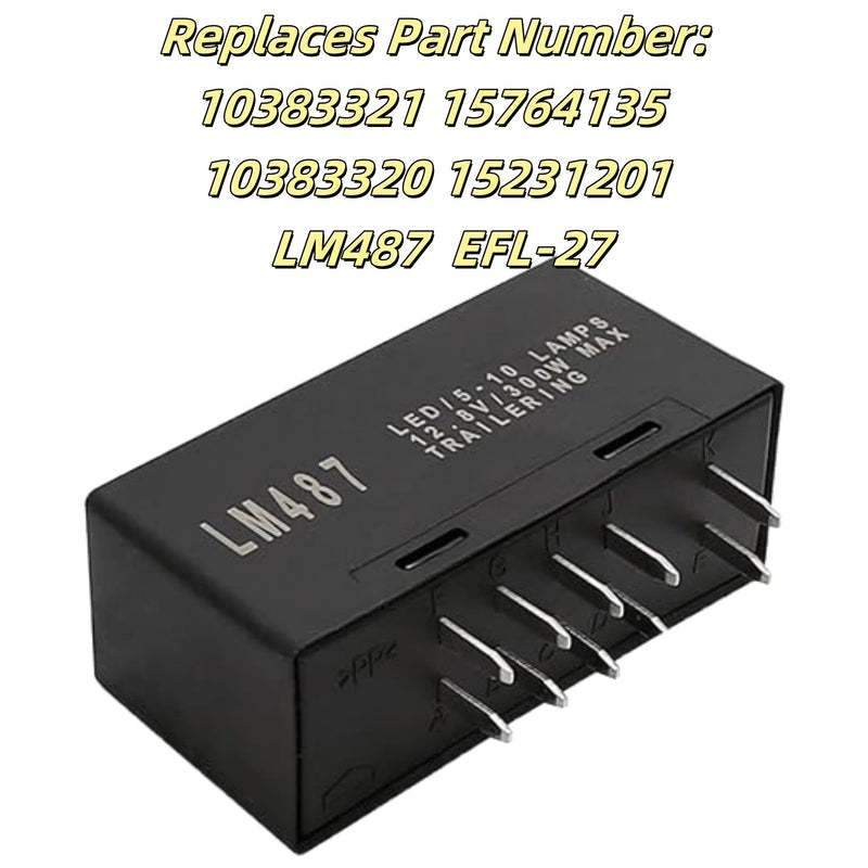 LM487 LED Flasher Turn Signal Relay for Chevy Silverado GMC Cadillac Hummer 03-07, 10383321 15231201 LED Blinker Module Hazard Warning LED Flasher GM
