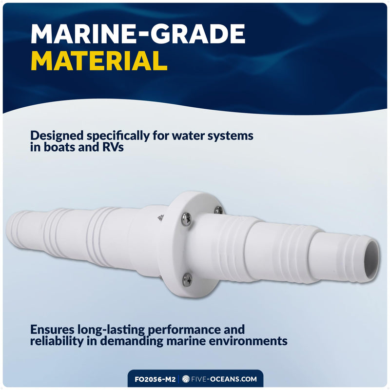 Five Oceans 1-Inch - 1 1/4-Inch - 1 1/2-Inch Check Valve Stepped Connection, Boat Bilge Pump Non-Return Check Valve, Marine in-Line One Way 2