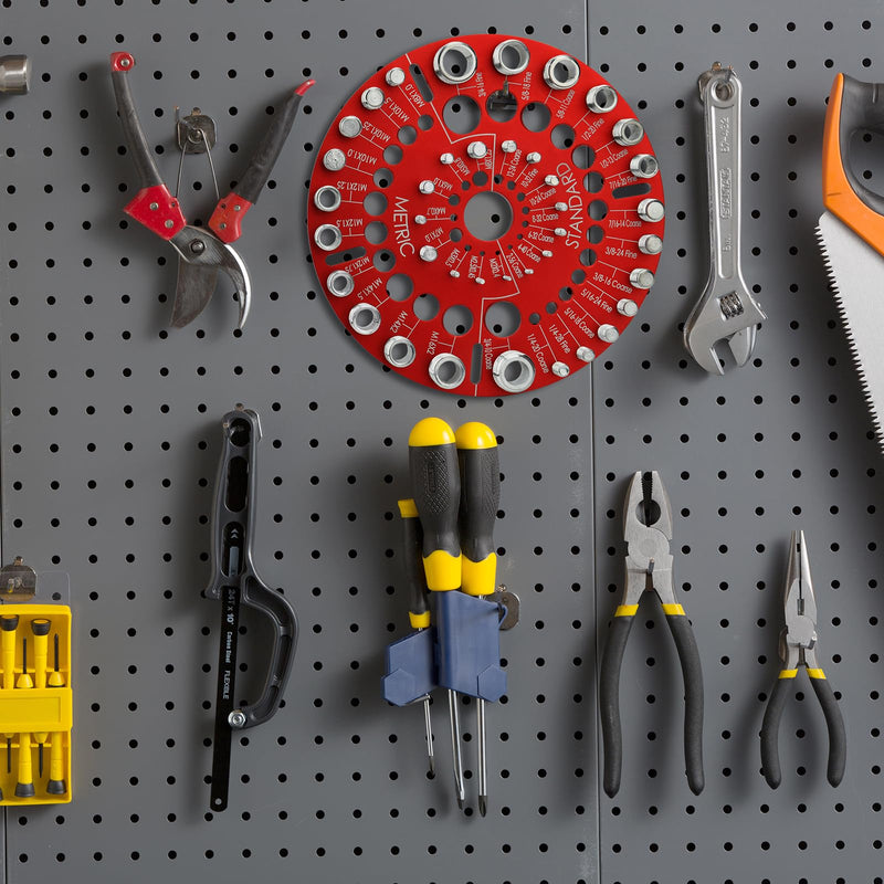 39 Nut and Bolt Thread Checker - Bolt Size Finder Standard and Metric Bolt and Nut Identifier 21 Standard & 18 Metric Thread Identifier Gauge with Hanging Hole (Circle Shape)