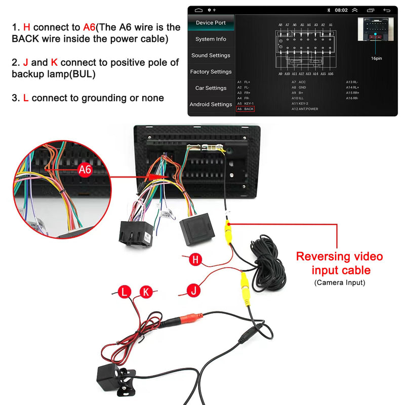 Car Rear View Camera Backup Reverse Camera HD 170° Wide Angle 12 LED Night Vision, for RV Trucks Trailer SUV
