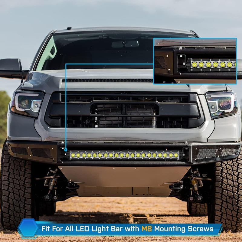 Light Bar Mounting Brackets 2 Pack Universal LED Light Bar Mounts for Single Row Straight/Curved Lights Bracket Side-Mounted L-Shape for Pickup Truck Wrangler ATV UTV Black For M8 Single Row