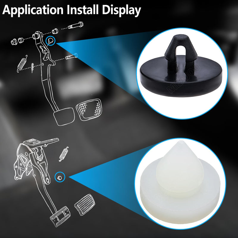 4PCS Brake Pedal Stop Pads, Brake Light Switch Stopper, Brake Switch Pad, Car Truck Auto Brake Pedal Pad 90541-06036 46505-SA5-000 (Black & White) 2pcs Nylon 46505SA5000 + 2pcs 9054106036