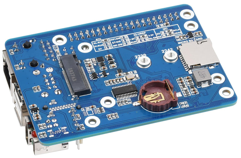 CM4 Base Board (Advanced C Version) for Compute Module 4, with Raspberry Pi 40PIN GPIO Header/MIPI CSI Camera Ports/LCD Display Port/Fan/HDMI/USB/Gigabit Ethernet RJ45 Connector C Version Base Board