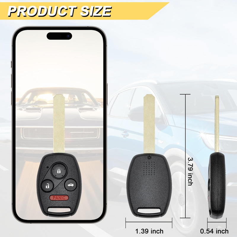 Key Fob Replacement for 2008-2012 Honda Accord Sedan(Not Coupes)/ 2009-2015 Pilot Car Keyless Entry Remote Control,KR55WK49308 35118-TA0-A00,4 Btns,2Pcs