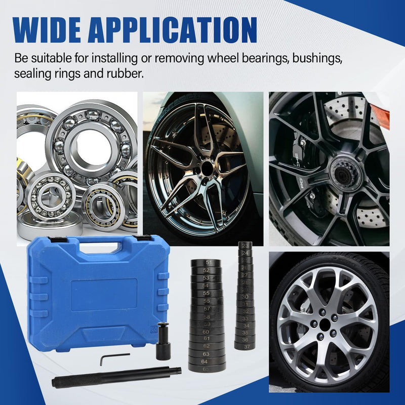 52 - in - 1 Custom Bushing Driver Kit，Ideal for Transmission Bushing Removal, Wheel Axle Bearing Race & Seal Installation (Blue) blue